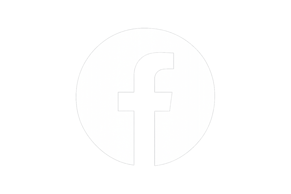 WHITE CIRCULAR FACEBOOK LOGO WITH TRANSPARENT BACKGROUND